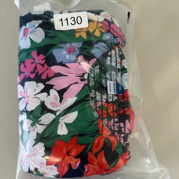 Old Navy Blouse Size 2XL Waist Defined V-Neck Floral Puff Sleeve Boho - Picture 9 of 9